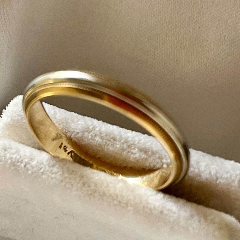 Milgrain Band Ring 14k / Size 6 - Picture 2 of 5